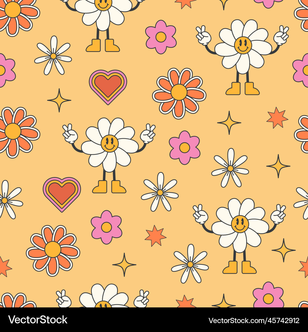 Groovy seamless pattern Vector Image