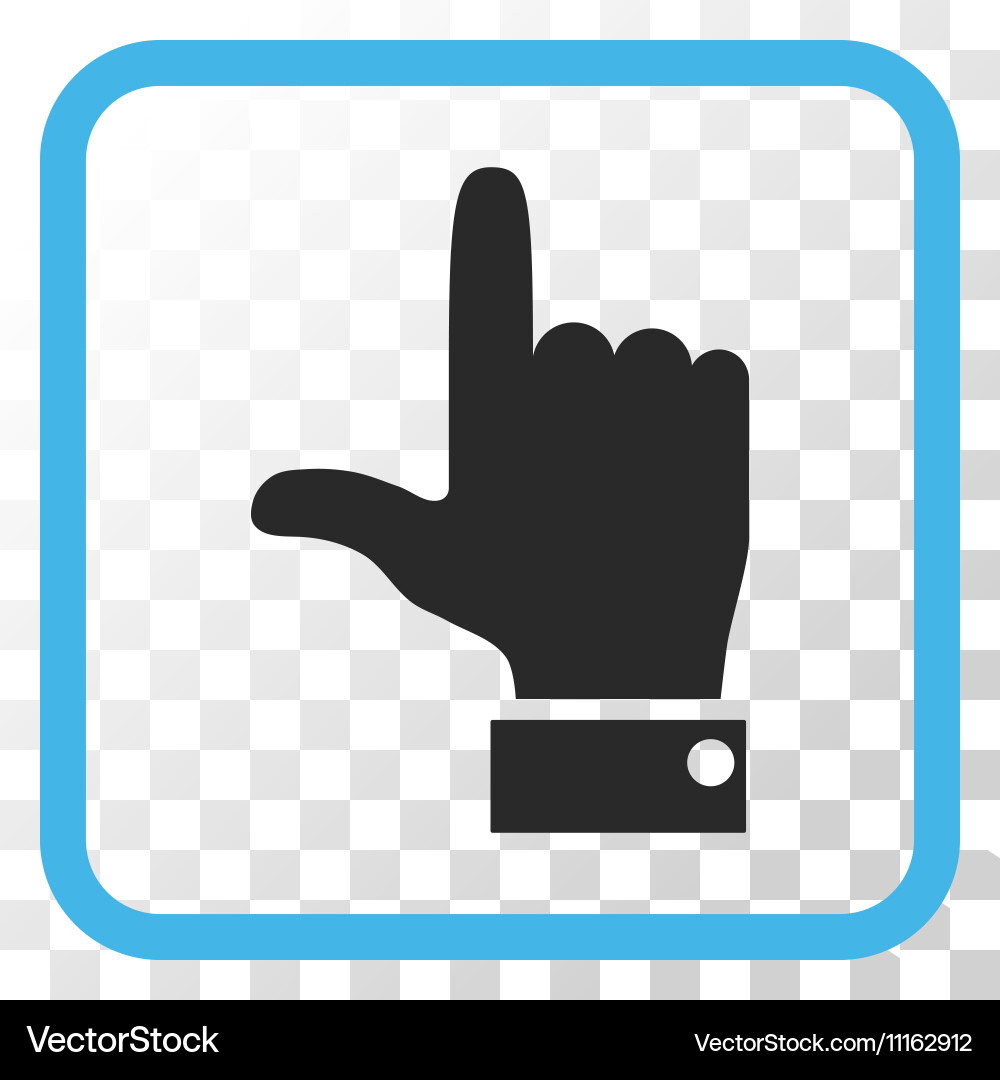 Hand pointer up icon in a frame vector image