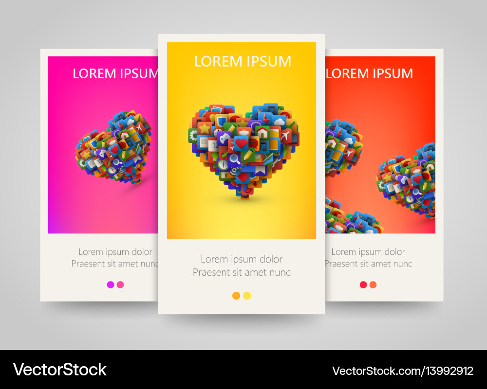 Heart with lot of application icons colorful Heart with lot of application icons colorful vector image
