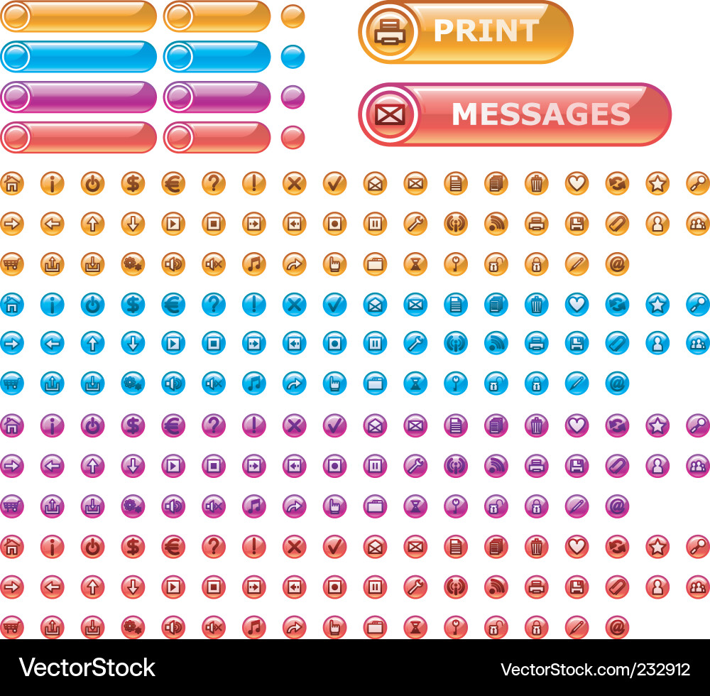 Holed buttons icons vector image