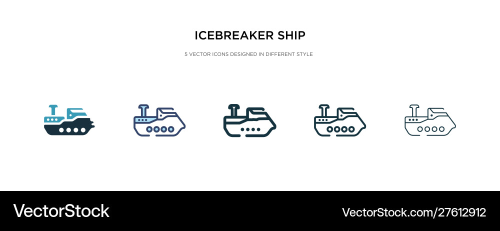 Icebreaker ship icon in different style two Icebreaker ship icon in different style two vector image