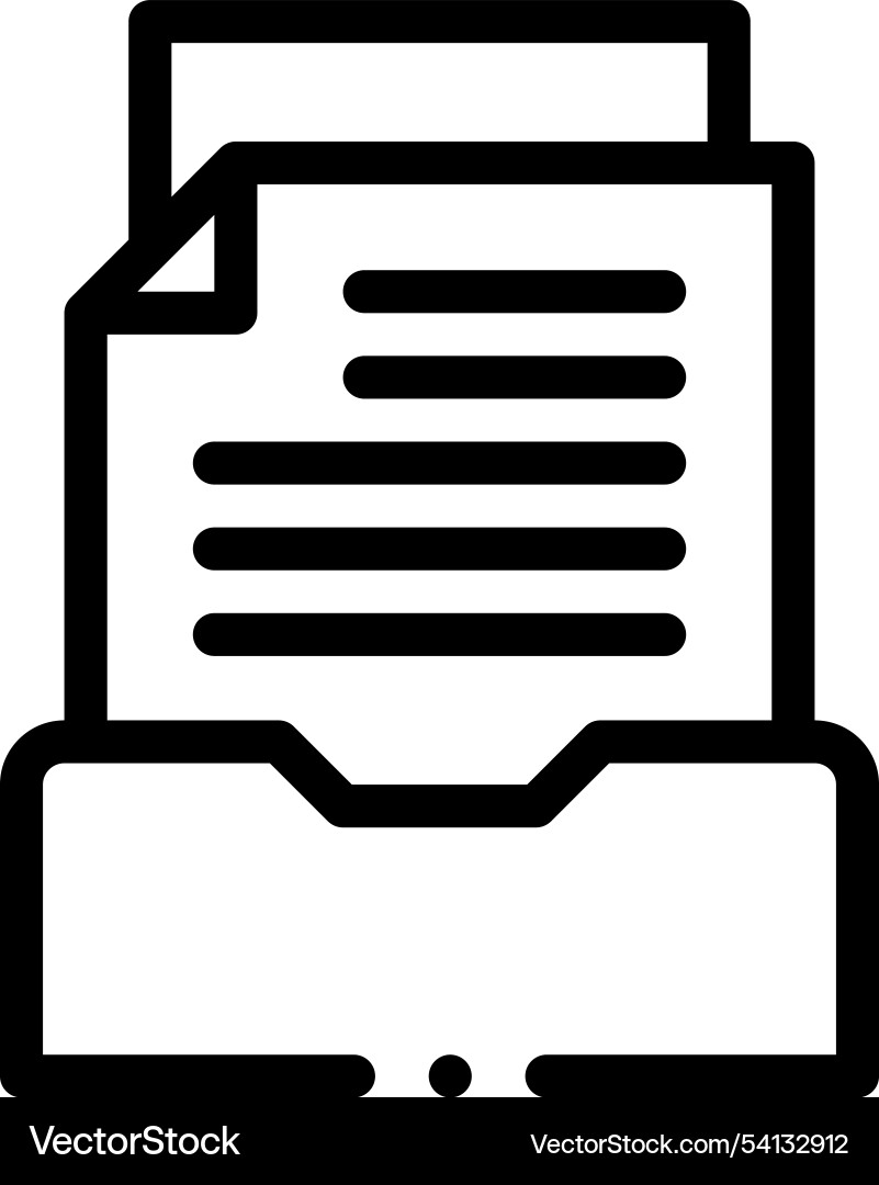 Inbox icon thin linear style design isolated Inbox icon thin linear style design isolated vector image