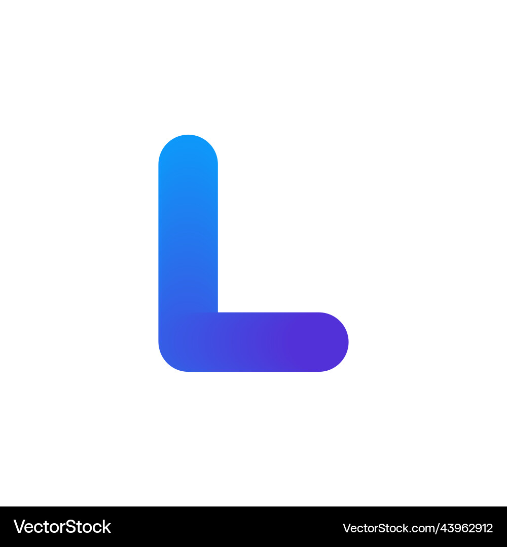 Initial l letter logo design gradient twisted Initial l letter logo design gradient twisted vector image