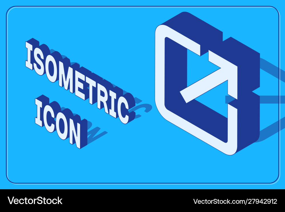 Isometric open in new window icon isolated on blue Vector Image