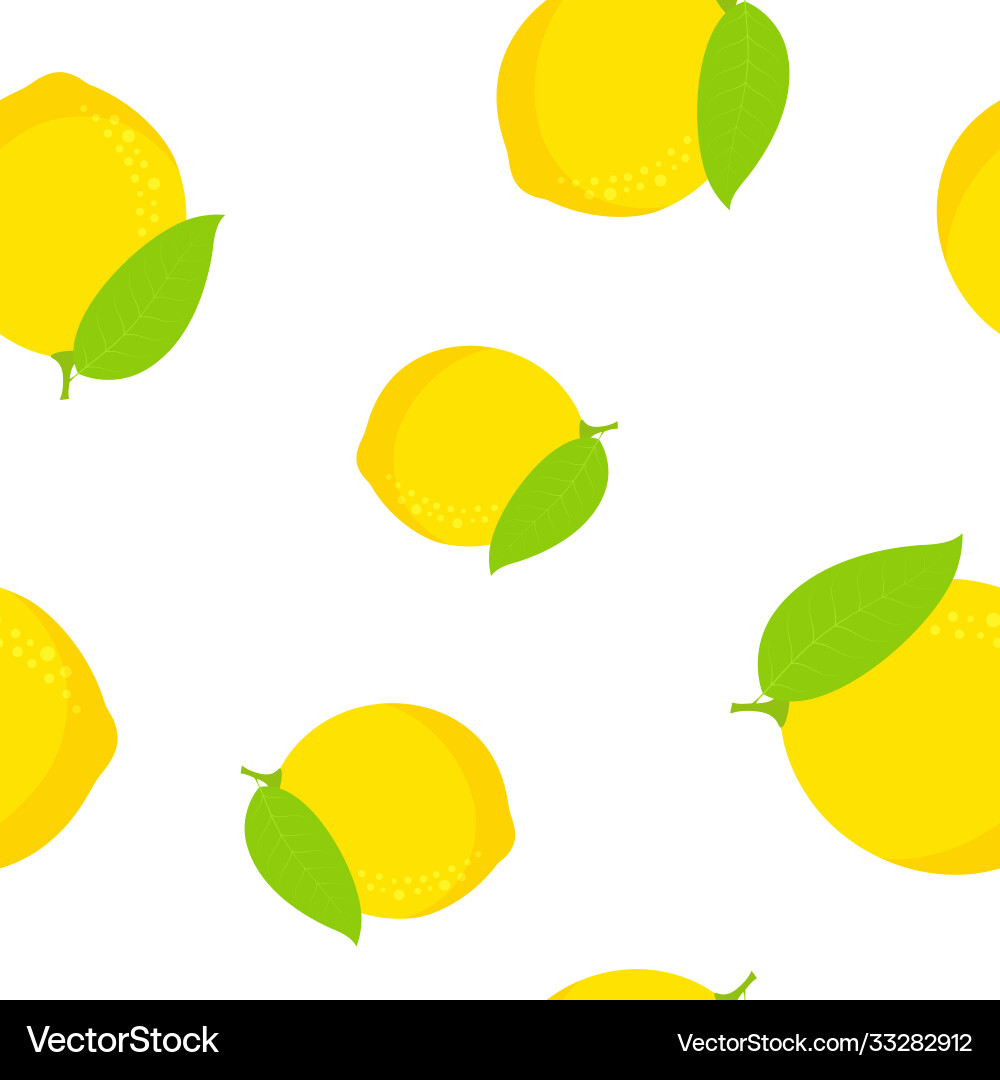 Lemon Fruit Seamless Pattern Vector Image
