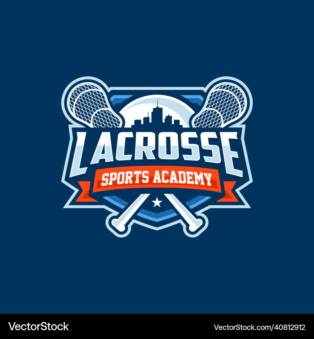 Minimalist Lacrosse Badge Vector Image