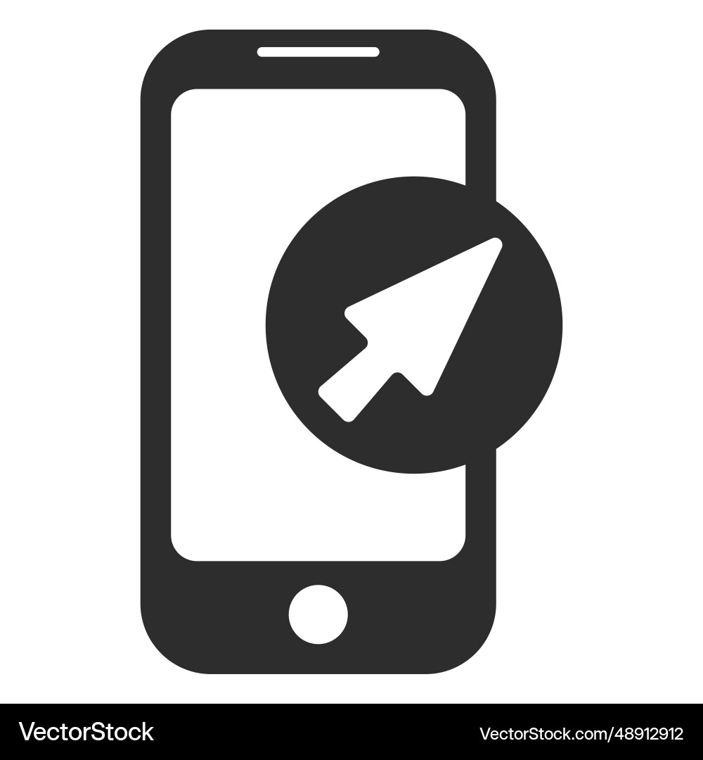 Mobile arrow pointer icon vector image