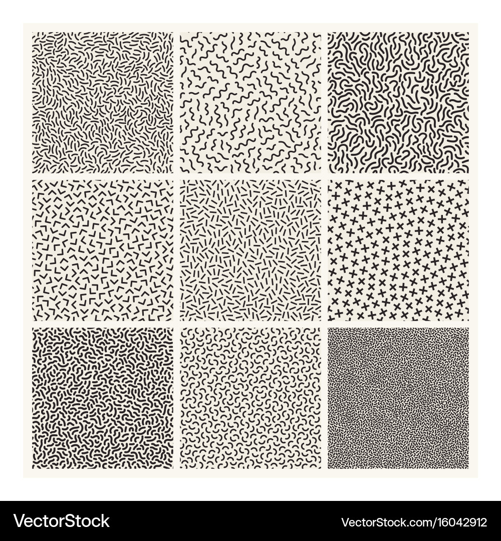 Monochrome Memphis Patterns - Retro Style vector image