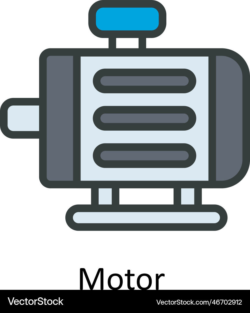 Motor fill outline icons simple stock ill Vector Image