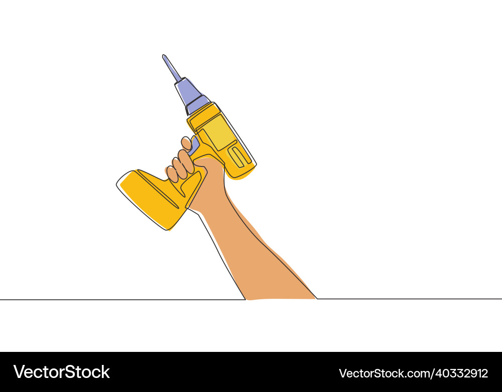 One continuous line drawing of man holding One continuous line drawing of man holding Vector Image