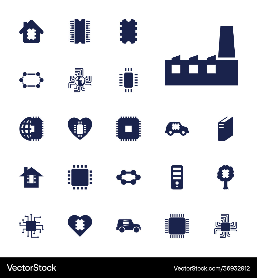 Processor icons vector image
