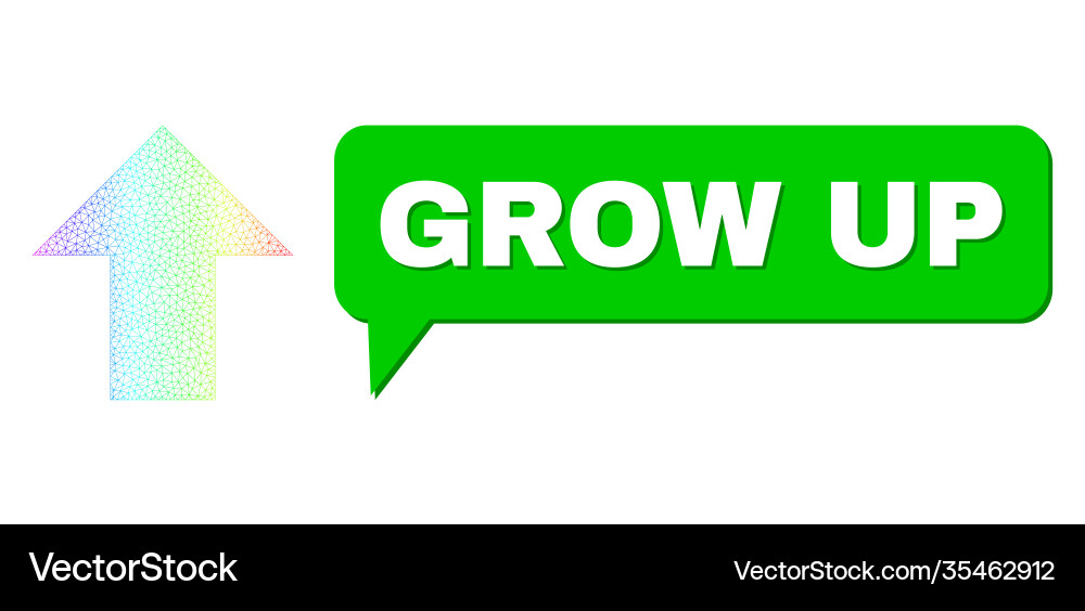 Rainbow network gradient arrow up icon and grow Rainbow network gradient arrow up icon and grow vector image