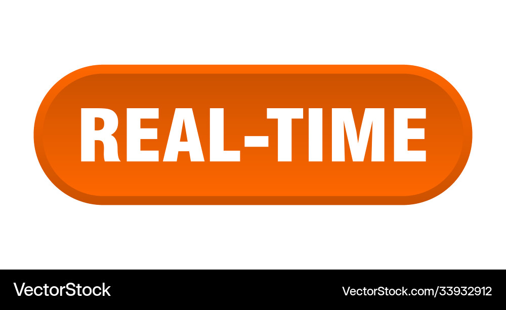 Real-time button rounded sign on white background vector image