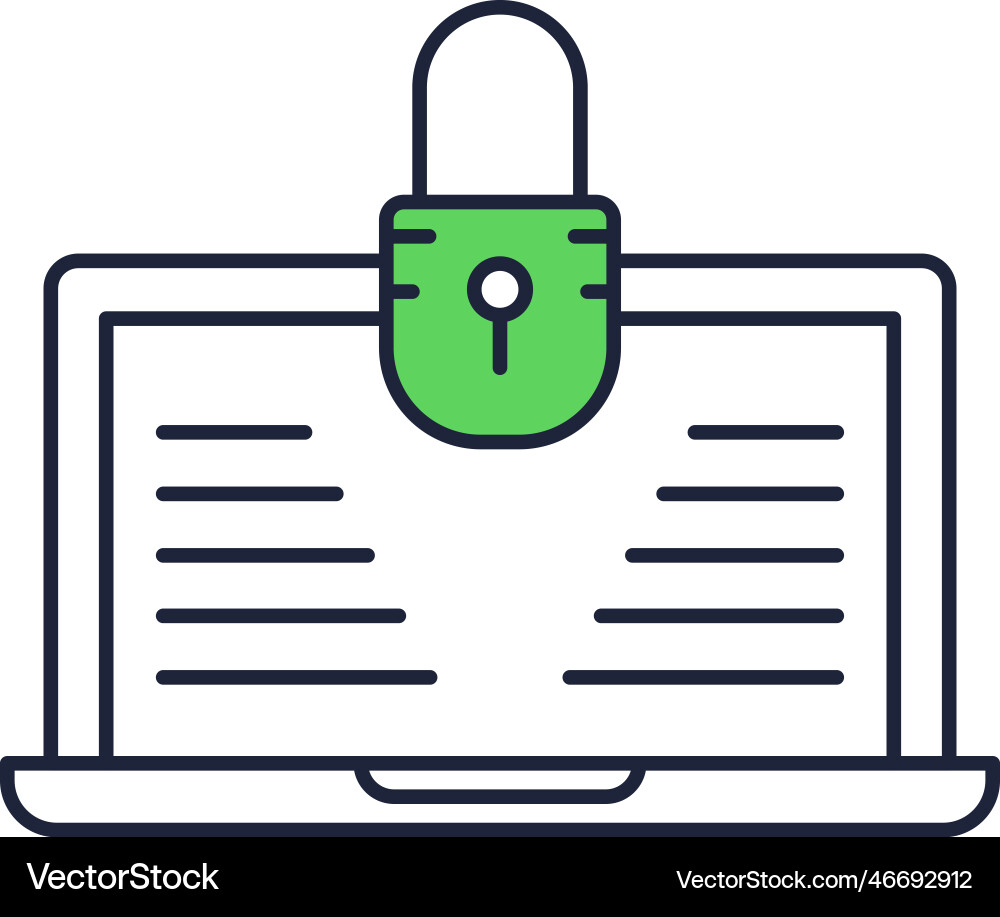 Safe user interface icon laptop on white vector image
