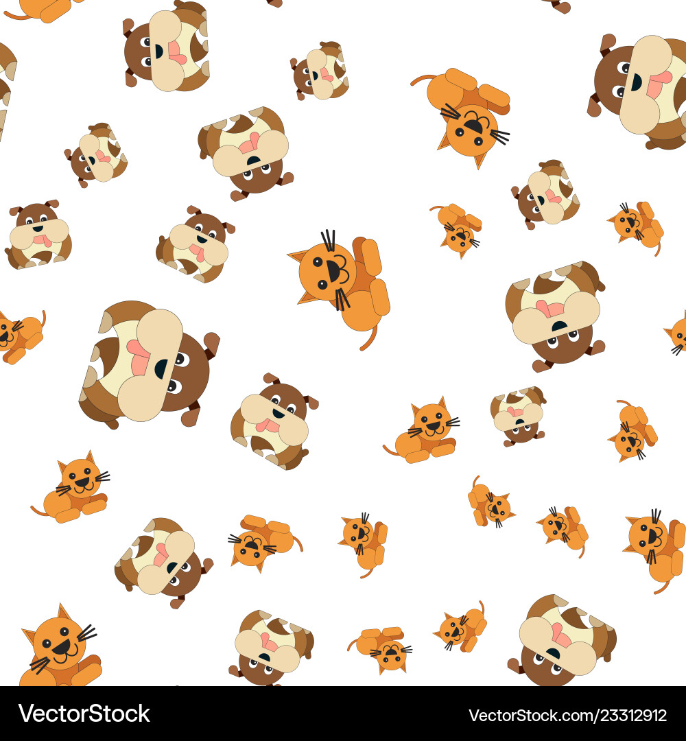 Seamless pattern of cat and dog Seamless pattern of cat and dog vector image