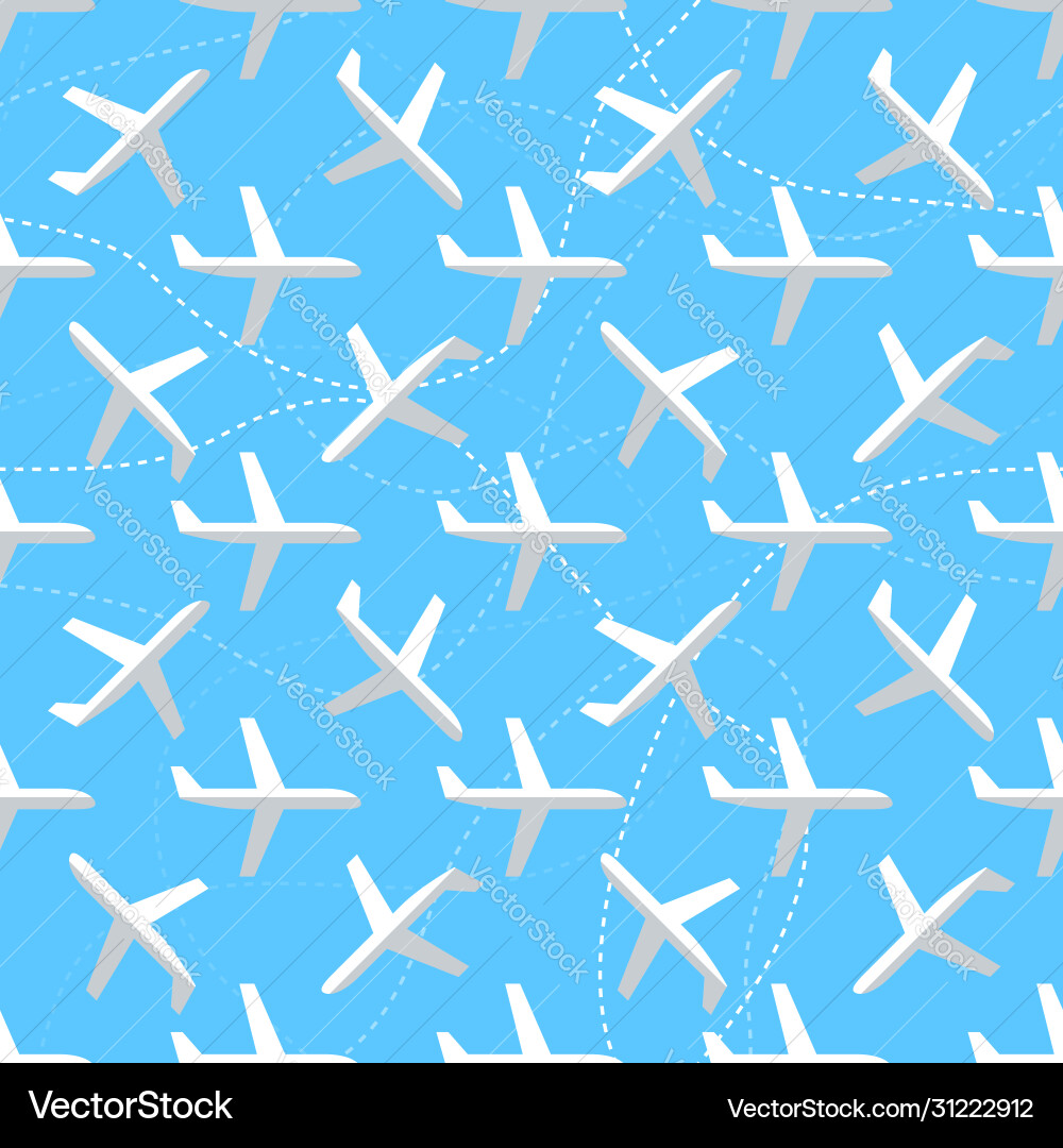 Seamless pattern with flat styled planes Vector Image