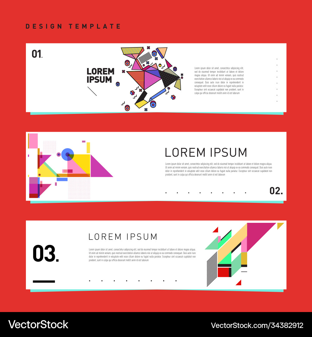 Set abstract banner web design template retro Set abstract banner web design template retro vector image