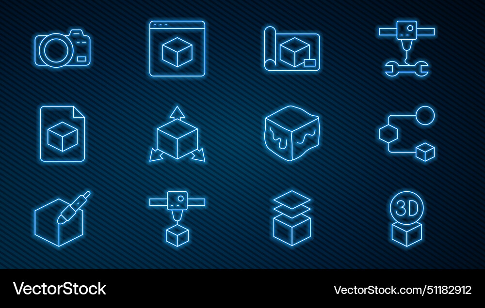 Set line isometric cube graphing paper Set line isometric cube graphing paper vector image