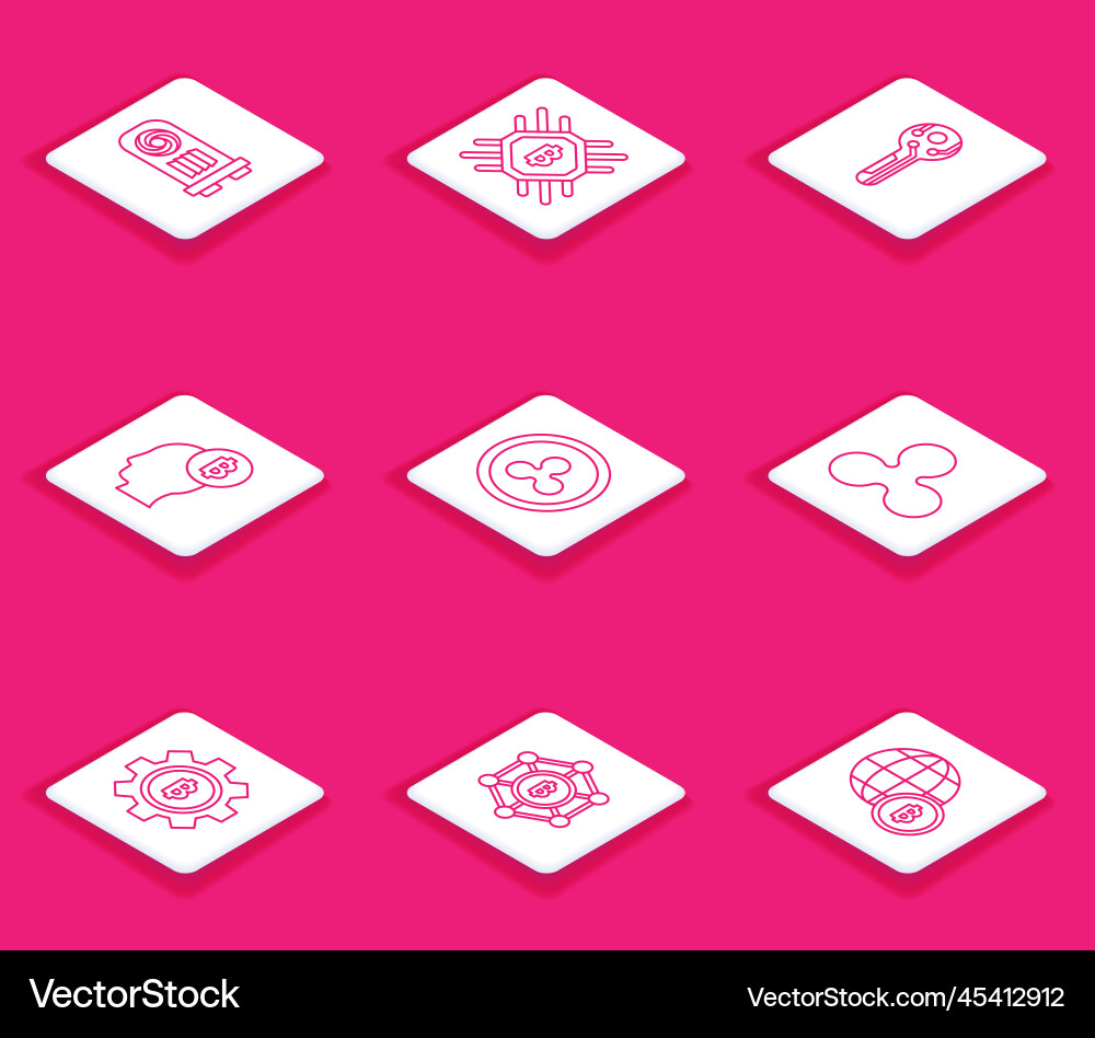 Set line mining farm cpu cryptocurrency Set line mining farm cpu cryptocurrency vector image