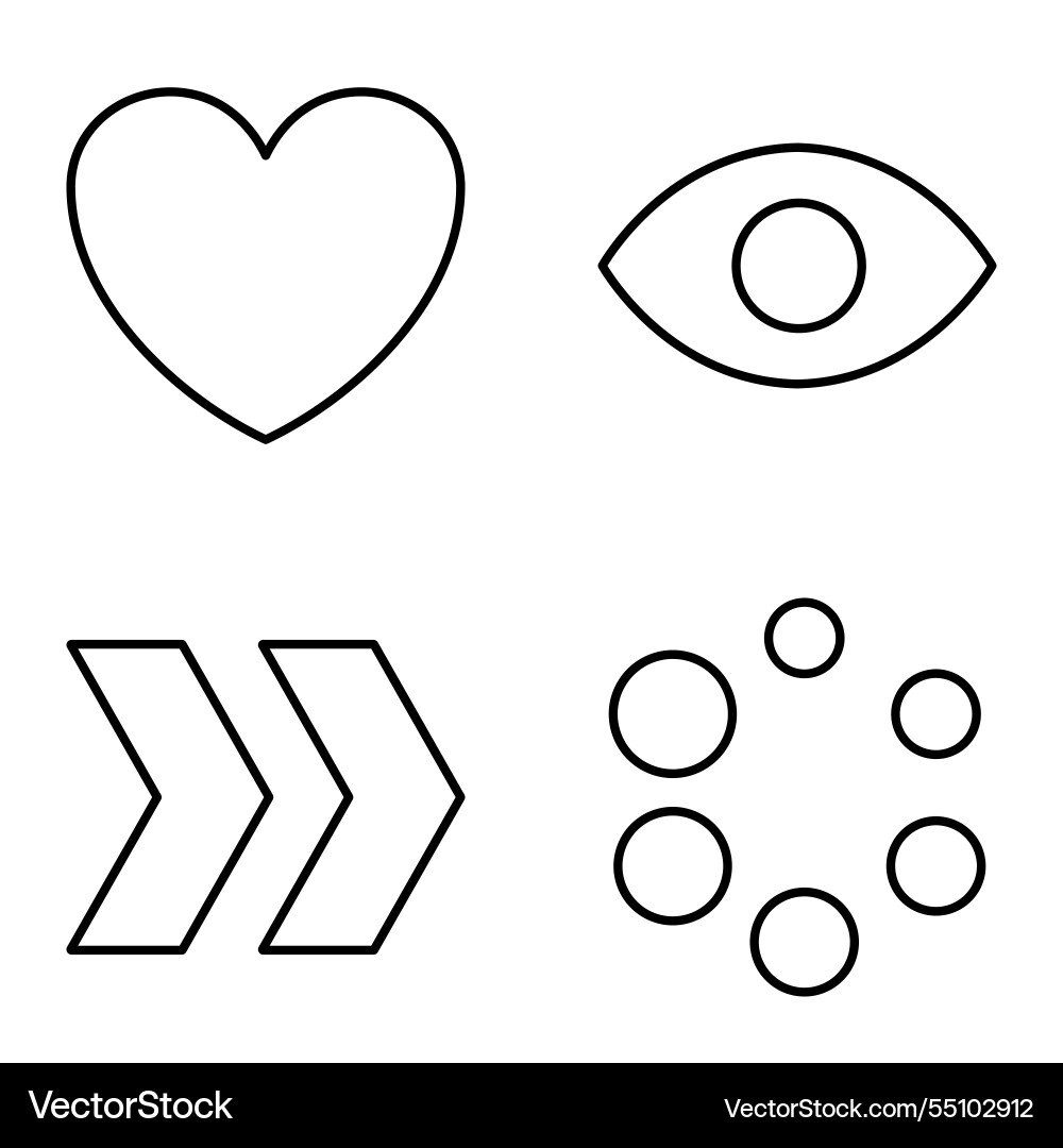 Simple shapes flat icon set isolated on white Vector Image