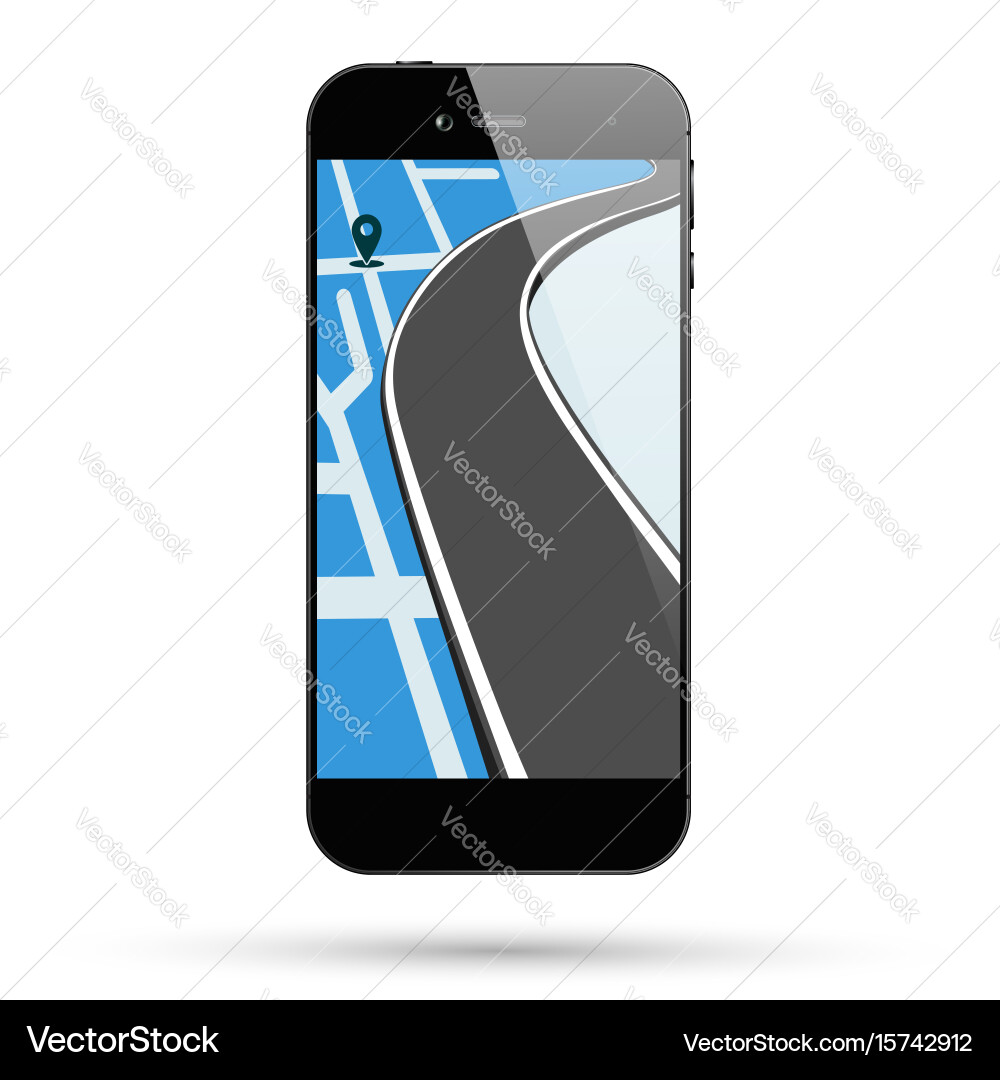 Smartphone GPS Navigation Vector Image