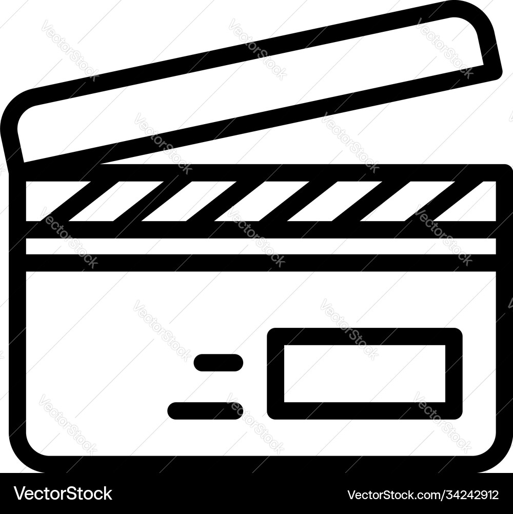 Stream video clapper icon outline style Stream video clapper icon outline style vector image