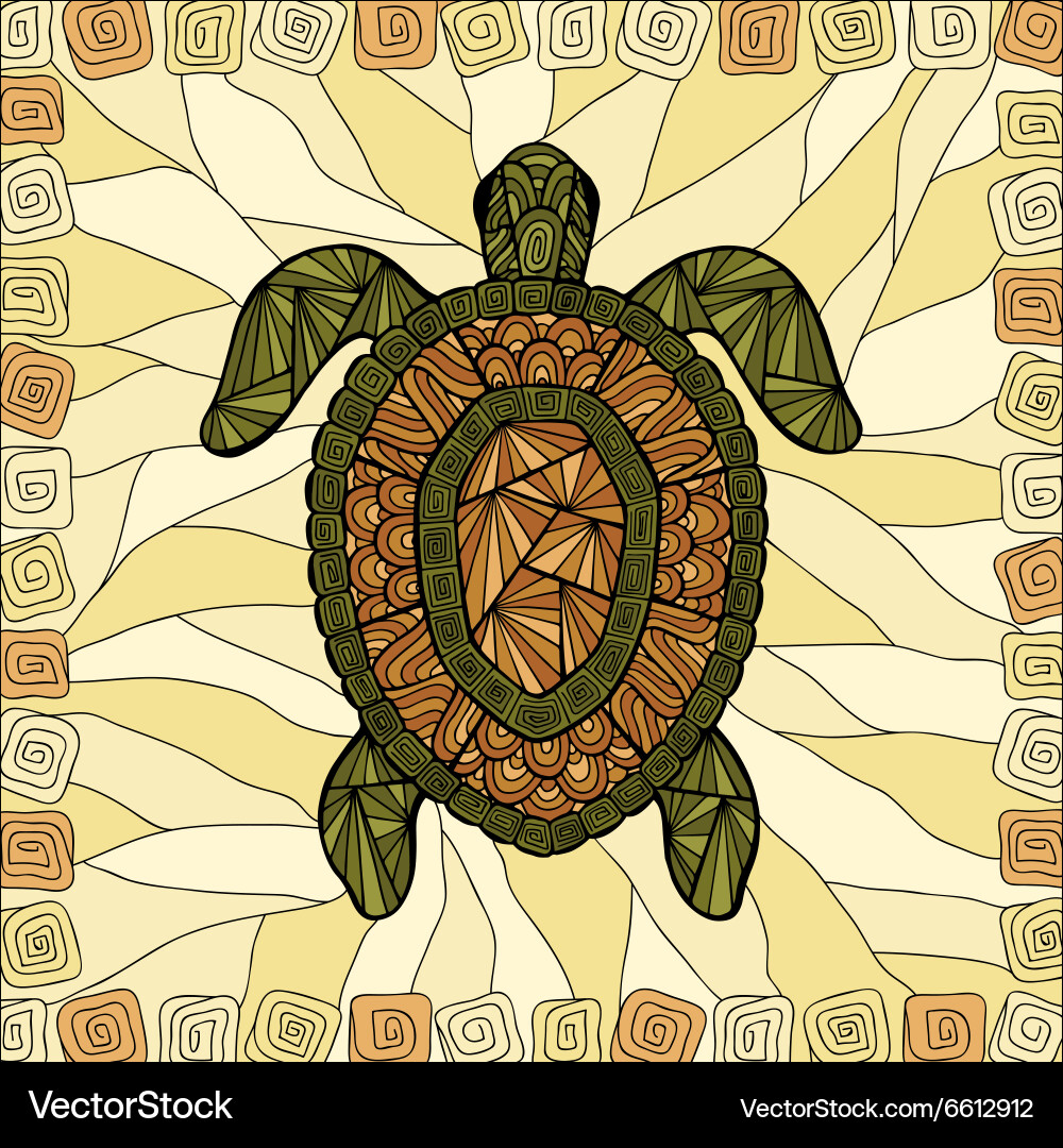 Stylized turtle style entangle vector image