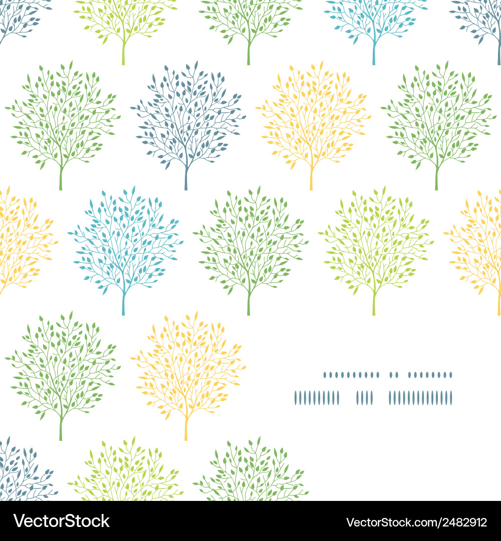 Summer trees colorful frame corner pattern vector image