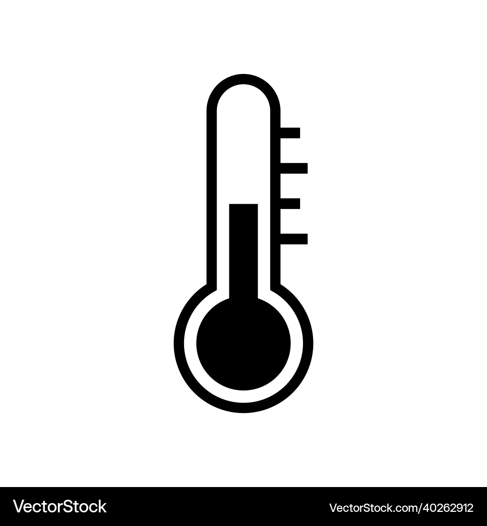 Thermometer icon in flat style Thermometer icon in flat style Vector Image