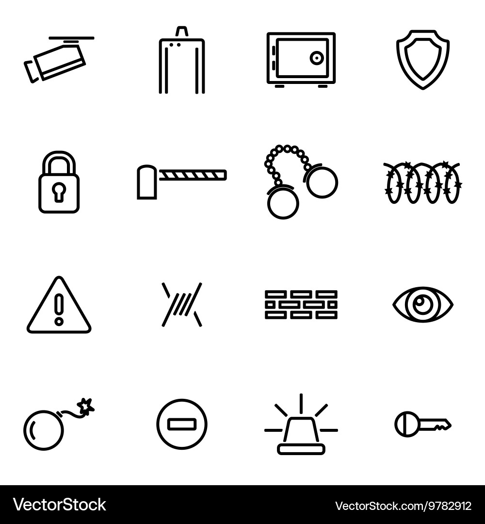 Thin line icons - security vector image
