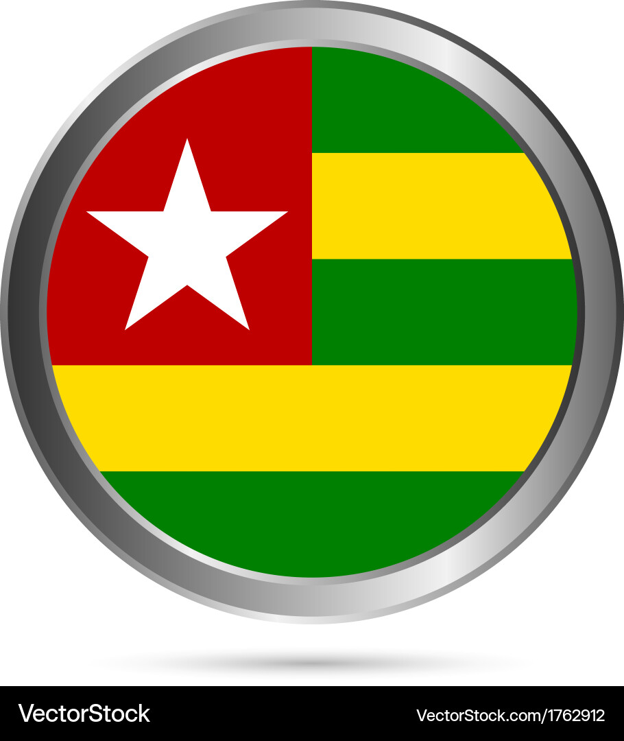Togo flag button Vector Image