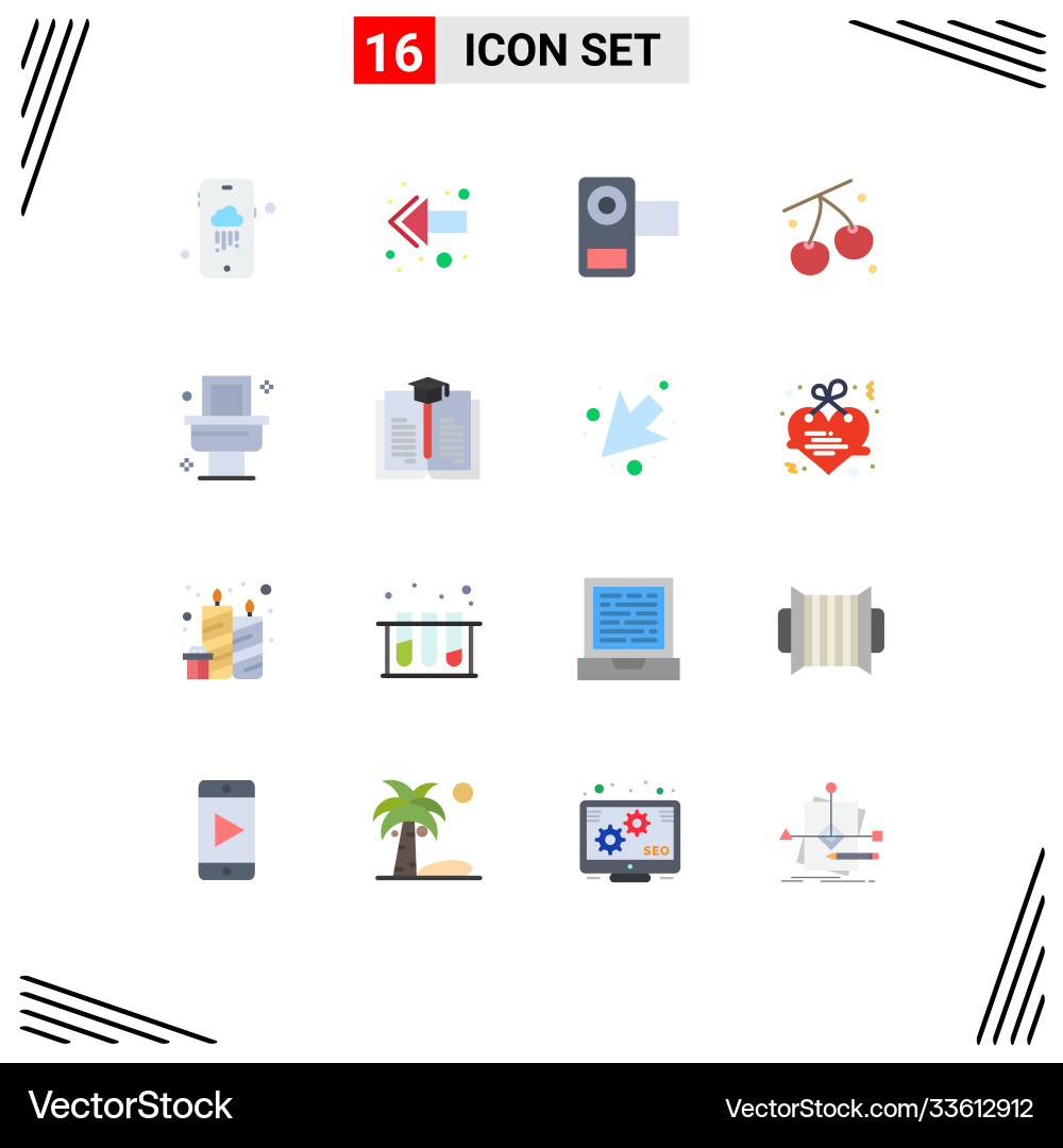 User interface pack 16 basic flat colors Vector Image