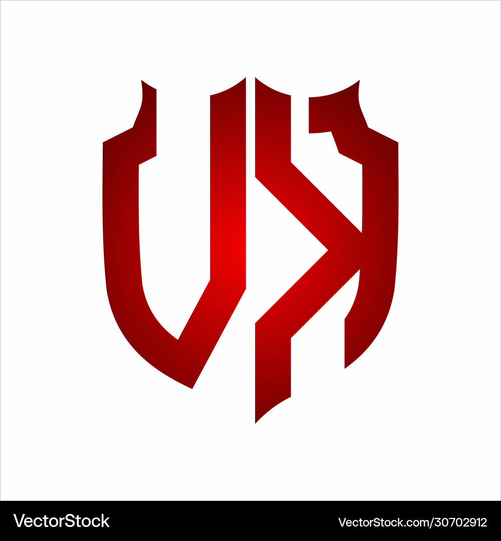 Vk logo shield style monogram design template Vk logo shield style monogram design template Vector Image