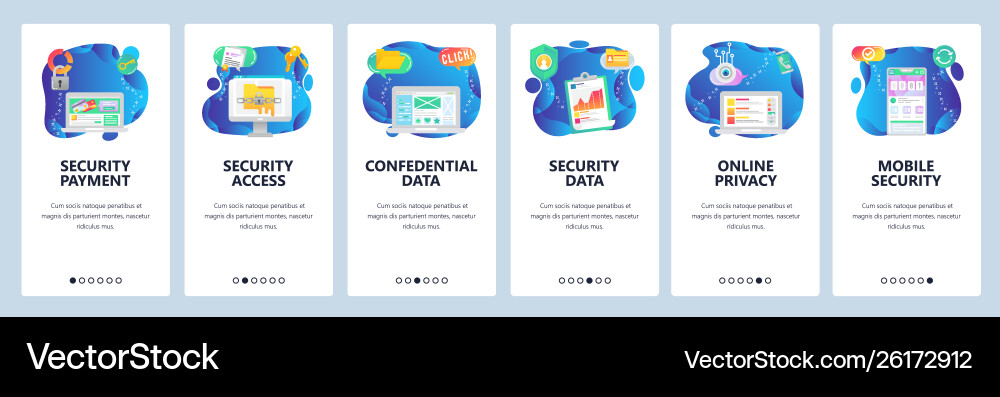 Website and mobile app onboarding screens Website and mobile app onboarding screens vector image