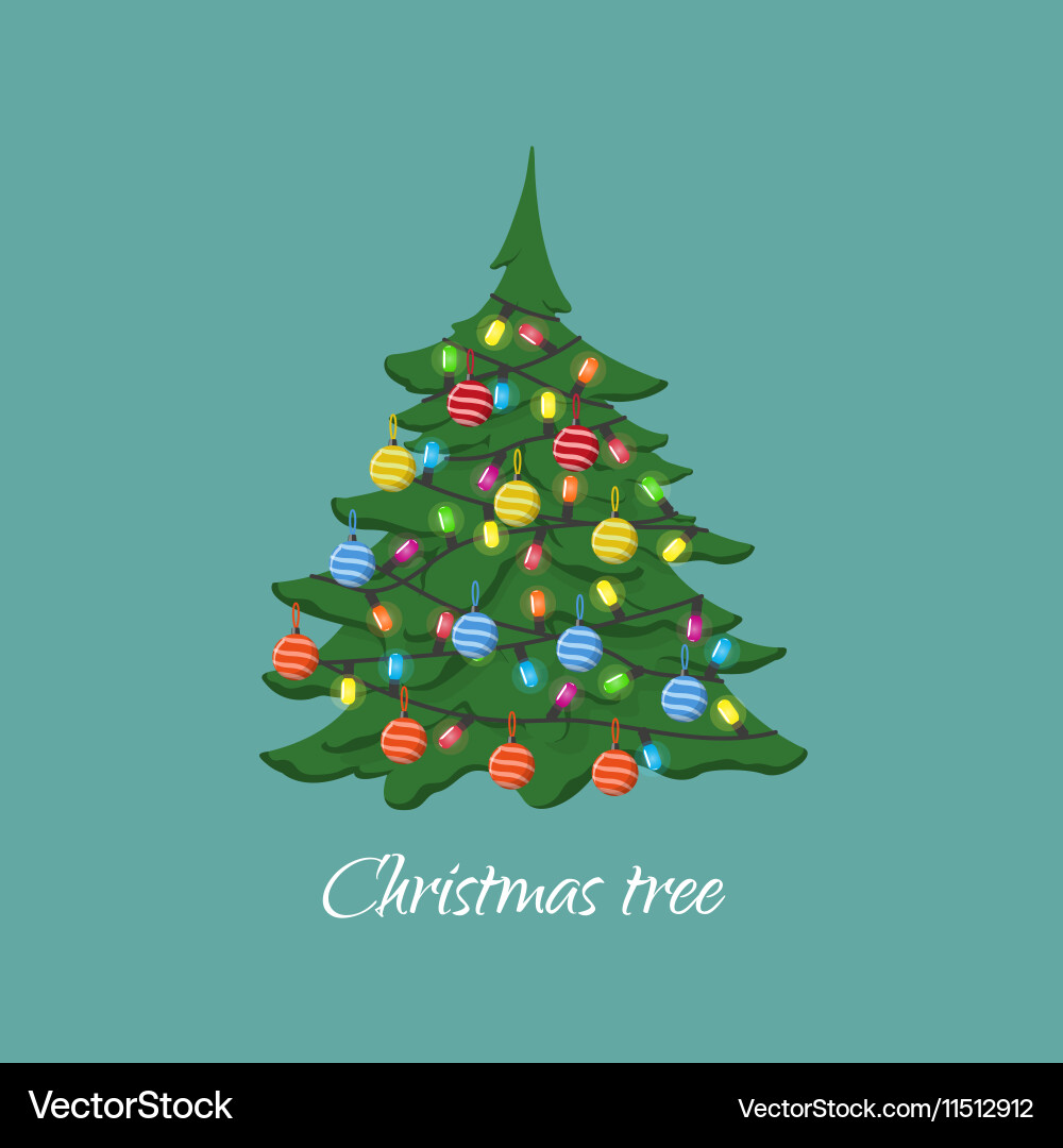 Weihnachtsbaum mit Ornaments Vektorbild