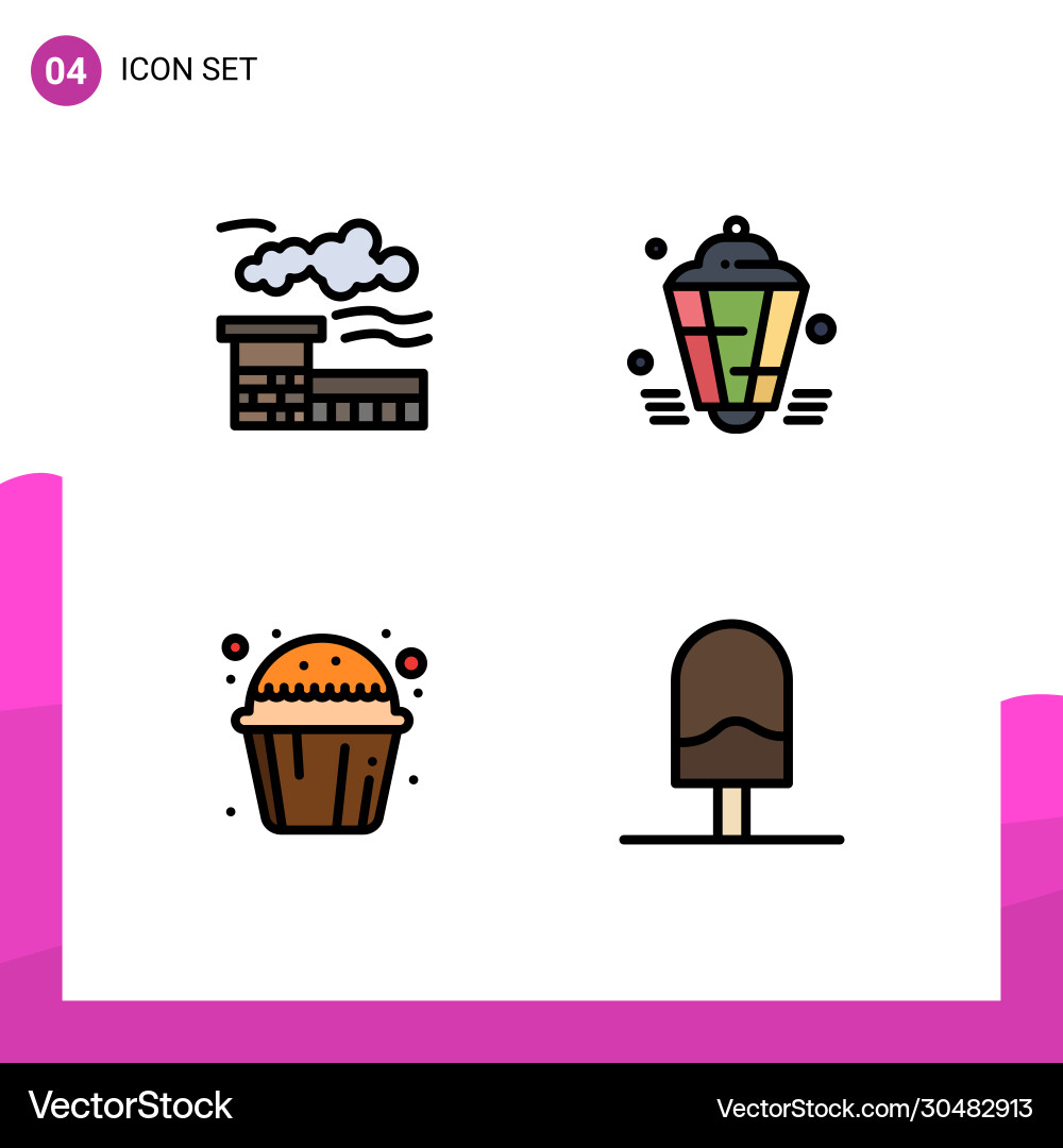 4 user interface filledline flat color pack Vector Image