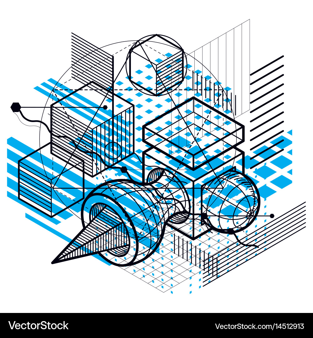 Abstract background with isometric lines vector image