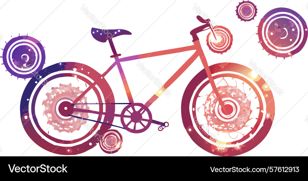 Abstract bicycle with fluid elements dynamic vector image