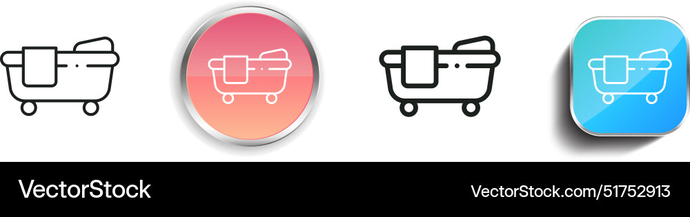 Bathtub icon thin linear regular and button style Bathtub icon thin linear regular and button style vector image