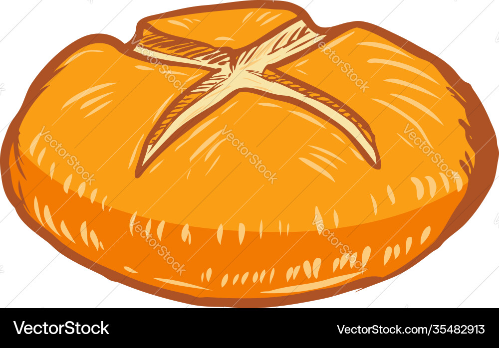 Bread in engraving style design element Vector Image