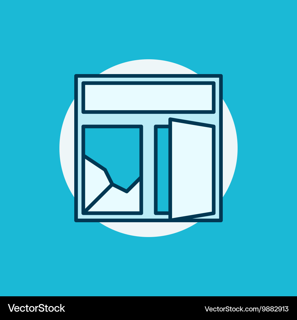 Broken window colorful icon vector image
