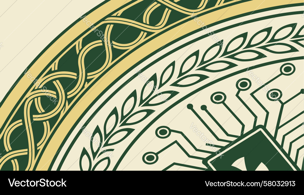 Circuit Leaf Pattern Vector Image