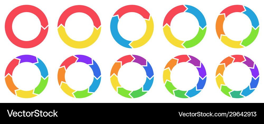 Circular Arrow Charts & Graphs vector image