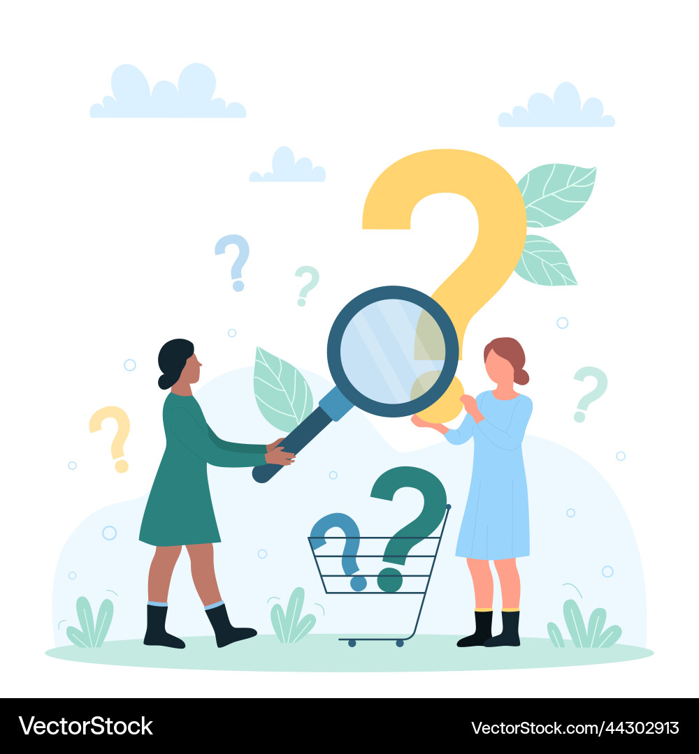 Faq online search for answers to questions tiny vector image