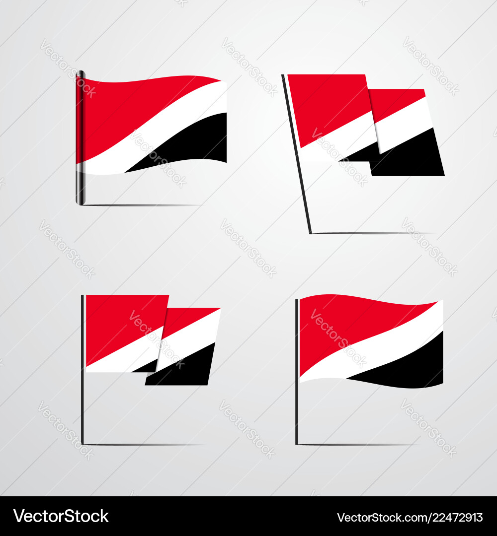 Fürstentum des Seeland-Wave-Flag-Set-Design Vektorbild