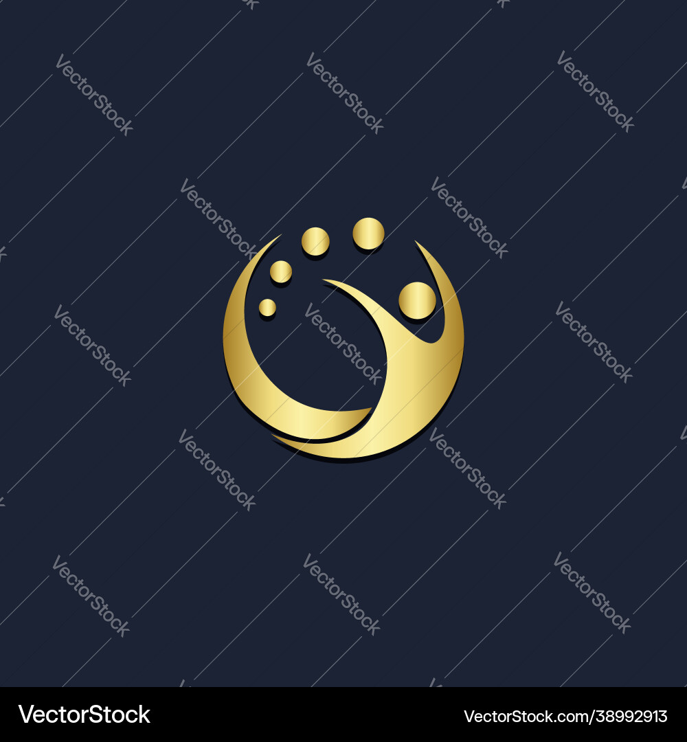 Glücklicher Mann aktive Menschen gold logo Glücklicher Mann aktive Menschen gold logo vektorbild
