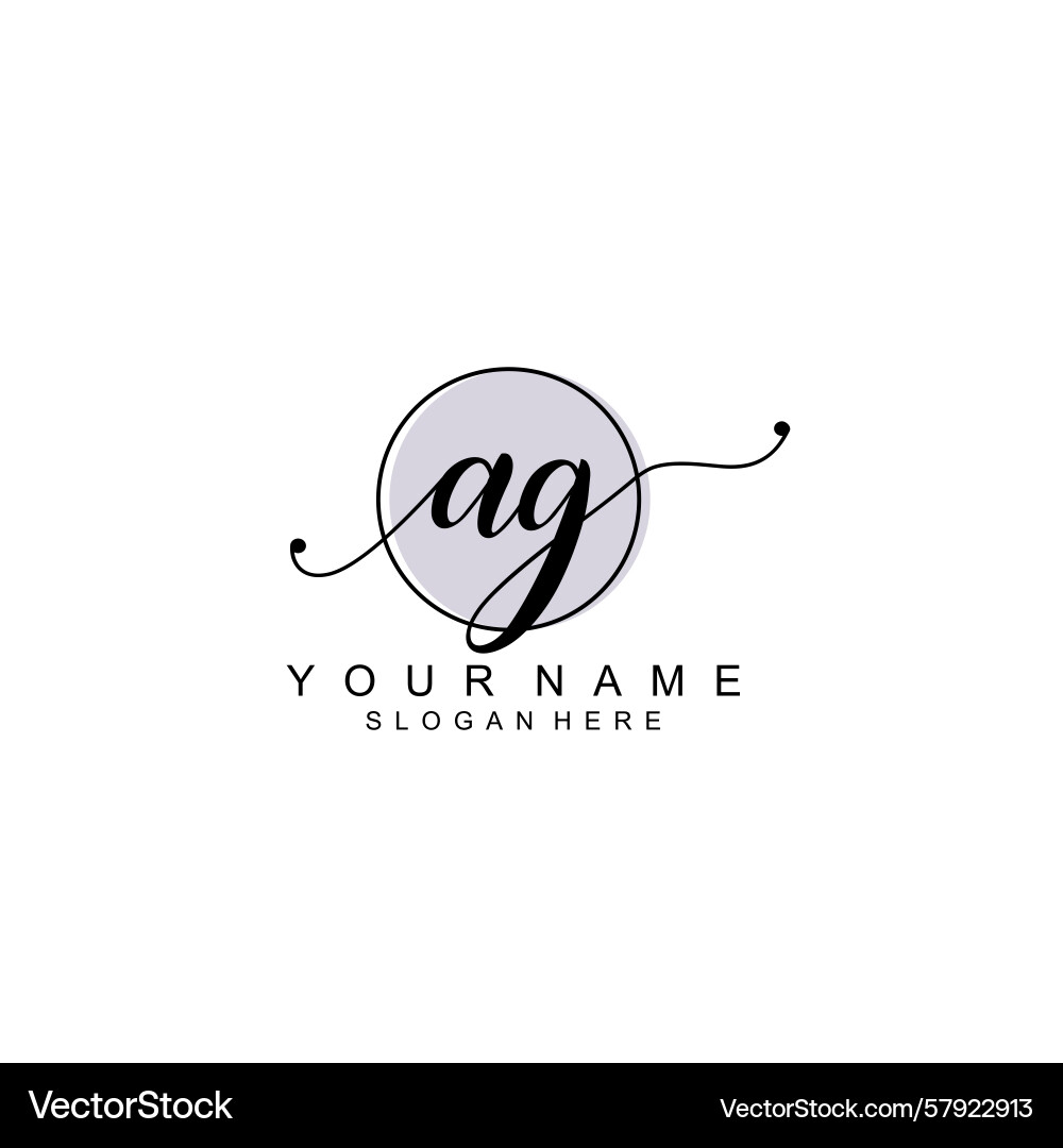 Handwriting logo concepts with initial ag Vector Image