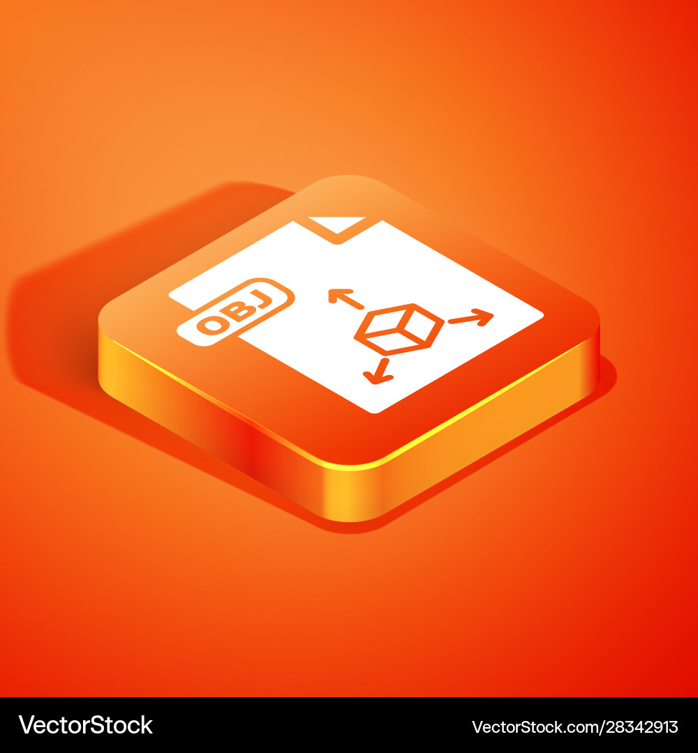 Isometric obj file document download button Isometric obj file document download button vector image