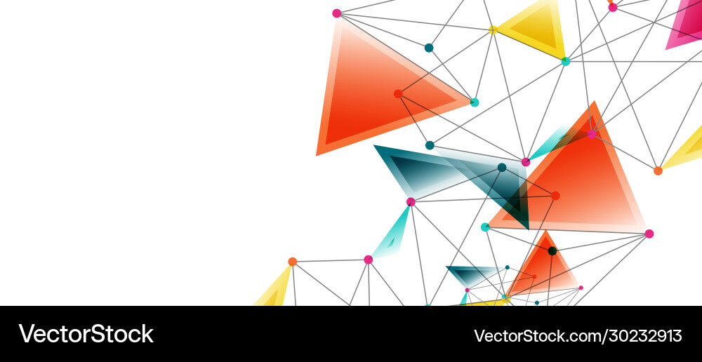 Line points connections triangular technology Vector Image