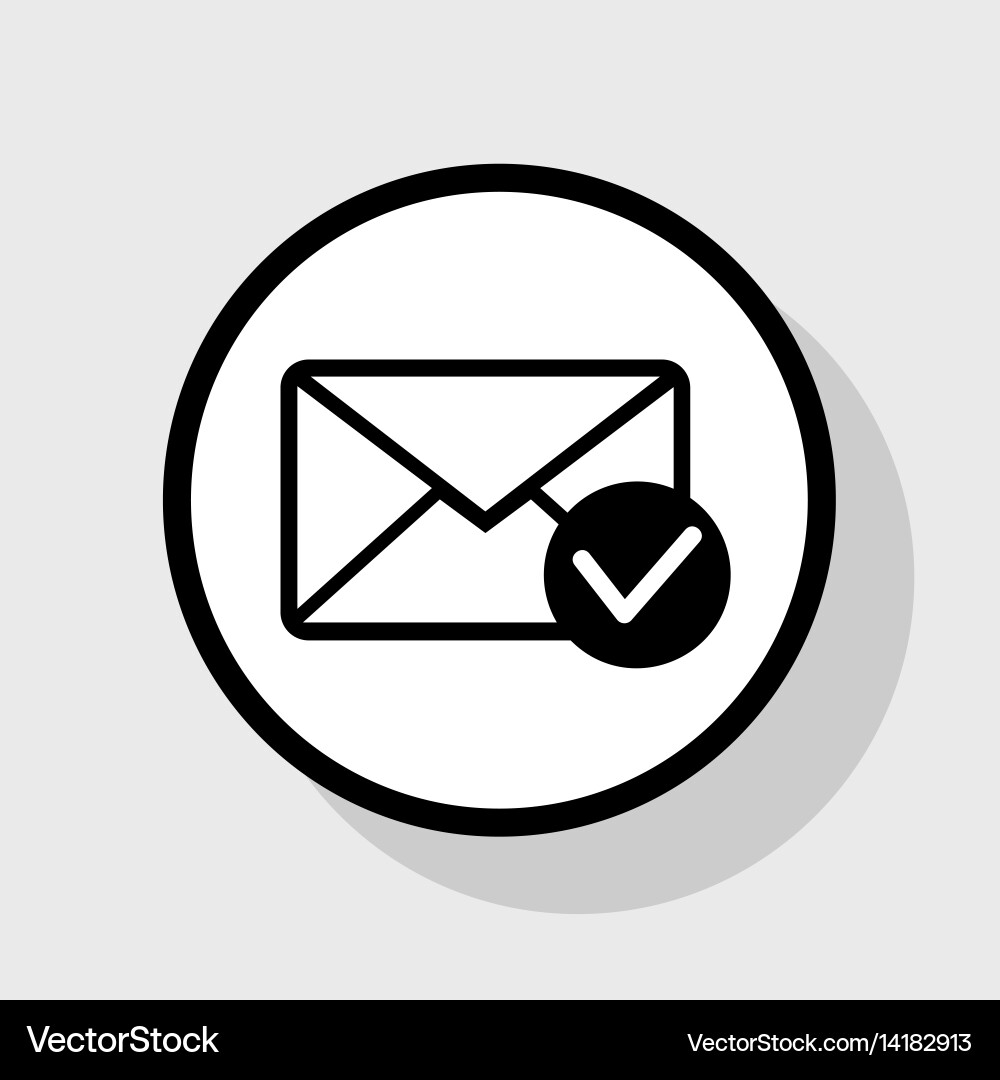 Mail sign with allow mark Vector Image